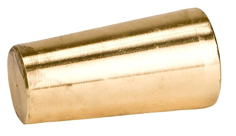 Brass tapered tube plug, drive in style weldable tube plugs.