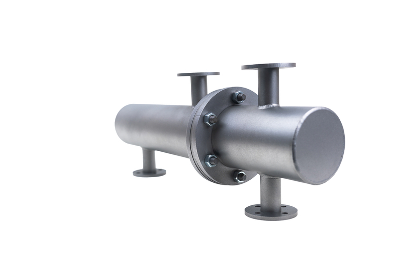 Shell and tube heat exchanger isolated on white background